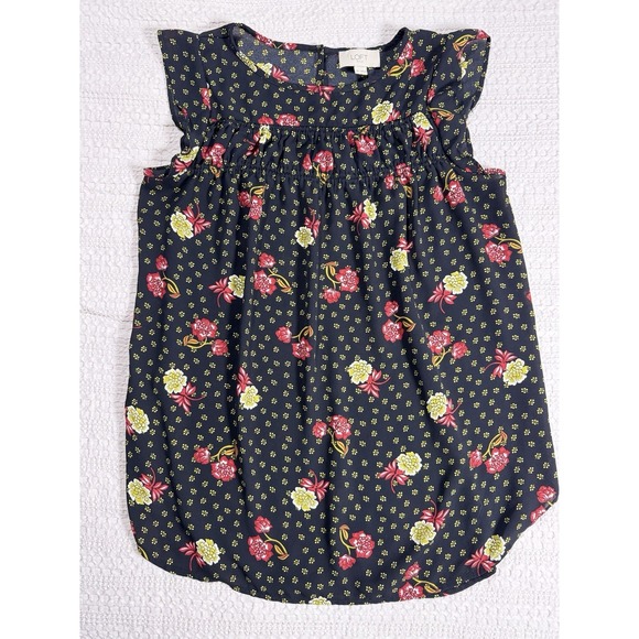 LOFT Tops - LOFT Outlet Sleeveless Floral Tank Top Blouse XS Black Red Workwear Office (B7)‎